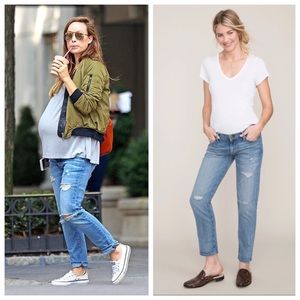 Current/Elliott The Boyfriend Maternity Jeans *Super Loved Destroy*